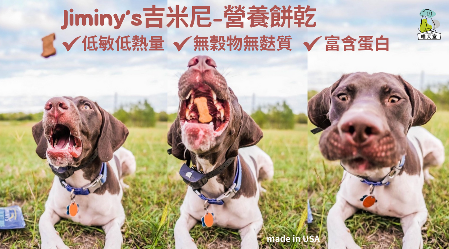 【Jiminy′s 吉米尼】蟋蟀蛋白花生南瓜無穀狗餅乾142g|敏感犬首選