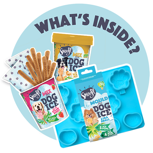 【Smoofl 冰狗】XS冰狗套組(草莓冰狗+花生醬冰狗+XS尺寸模具)|狗狗專屬 DIY 冰棒組合|附模具