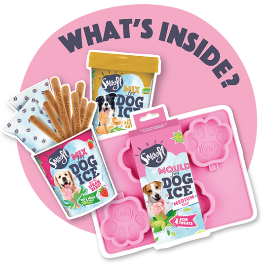 【Smoofl 冰狗】M冰狗套組(草莓冰狗+花生醬冰狗+M尺寸模具)|狗狗專屬 DIY 冰棒組合|附模具