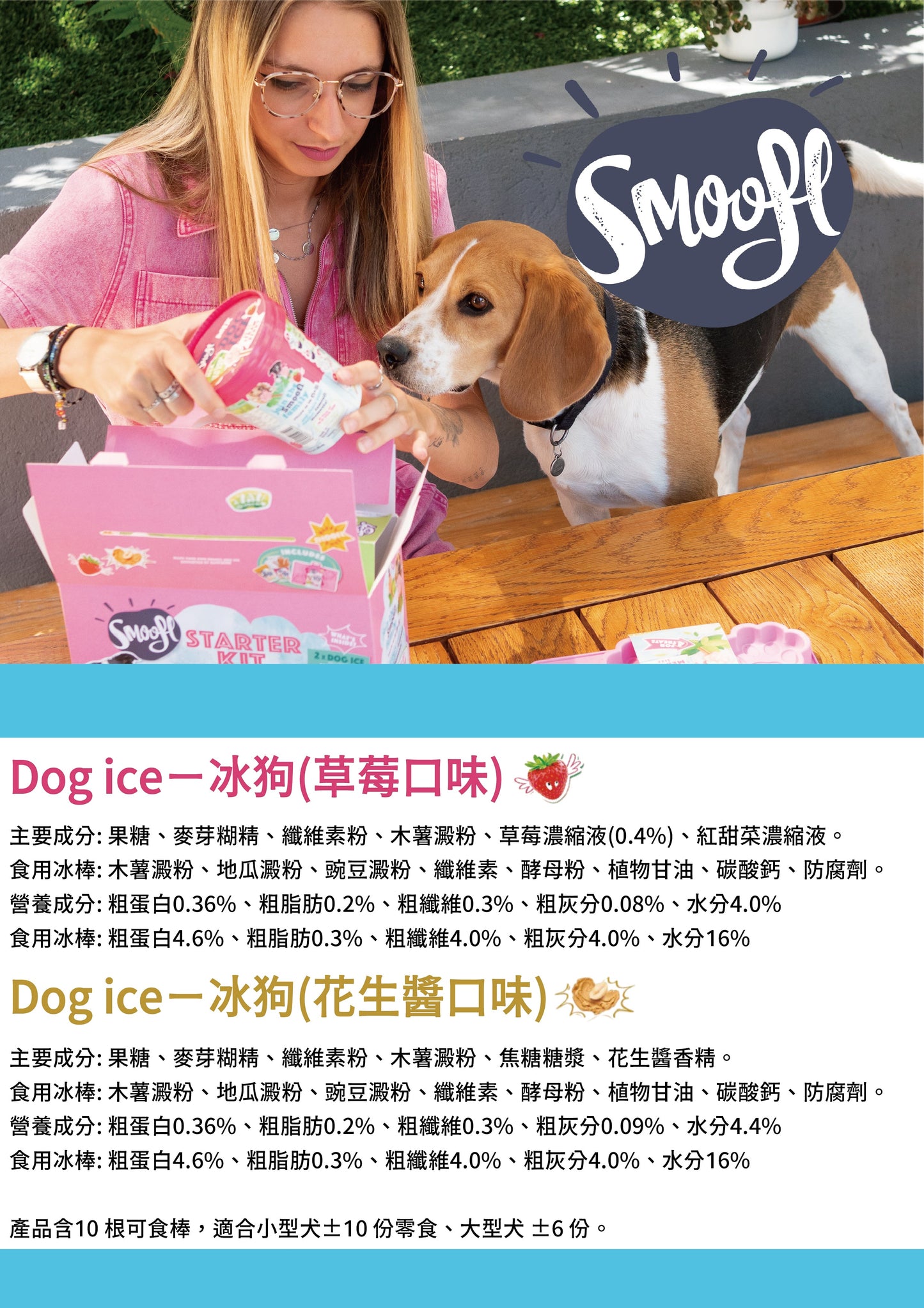 【Smoofl 冰狗】XS冰狗套組(草莓冰狗+花生醬冰狗+XS尺寸模具)|狗狗專屬 DIY 冰棒組合|附模具